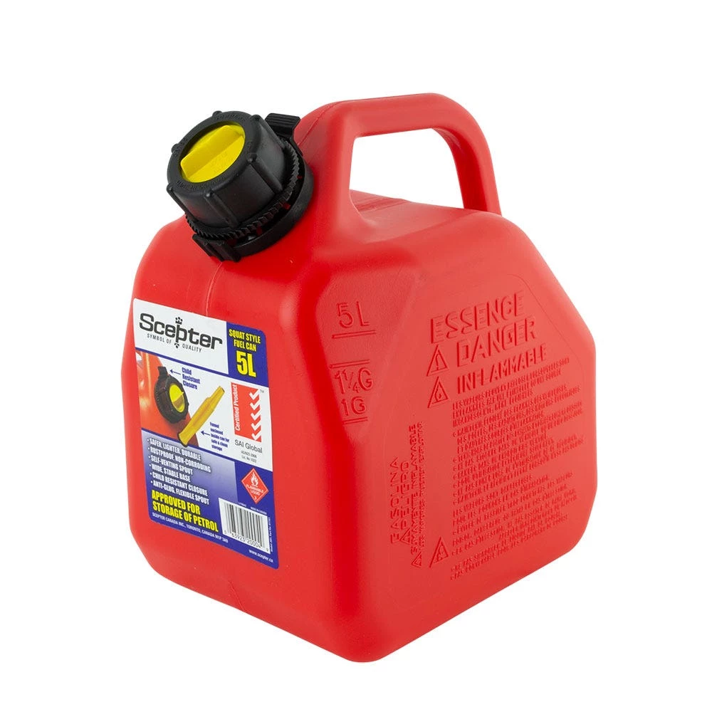 SCEPTER 5L Red Plastic Fuel Can-No Vent FUE8063 1 SCEPTER 5L Red Plastic Fuel Can-No Vent FUE8063