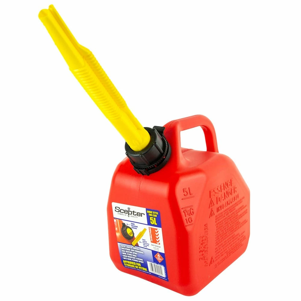 SCEPTER 5L Red Plastic Fuel Can-No Vent FUE8063 2 SCEPTER 5L Red Plastic Fuel Can-No Vent FUE8063 - Image 2